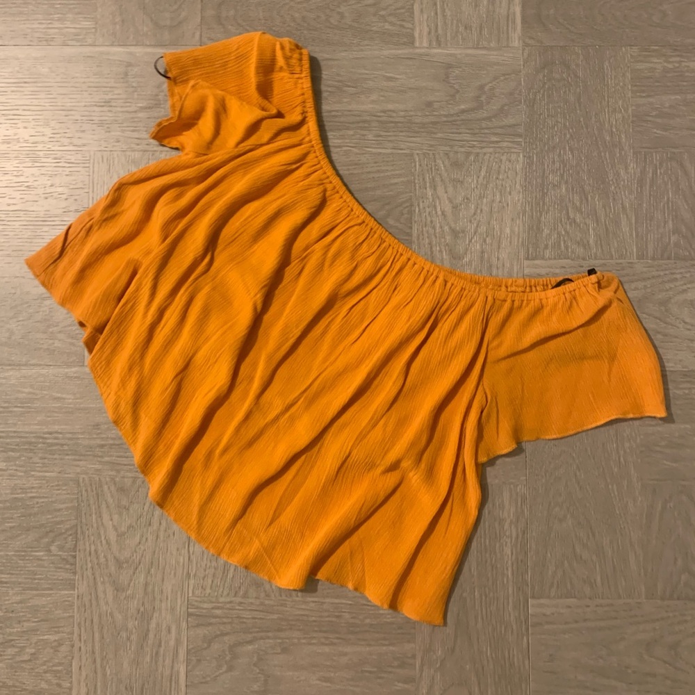 orange crop top